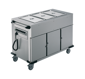 Rieber NORM-III-3 - Bain Marie Top 3 x Heated Cabinets Mobile Food Transport Trolley