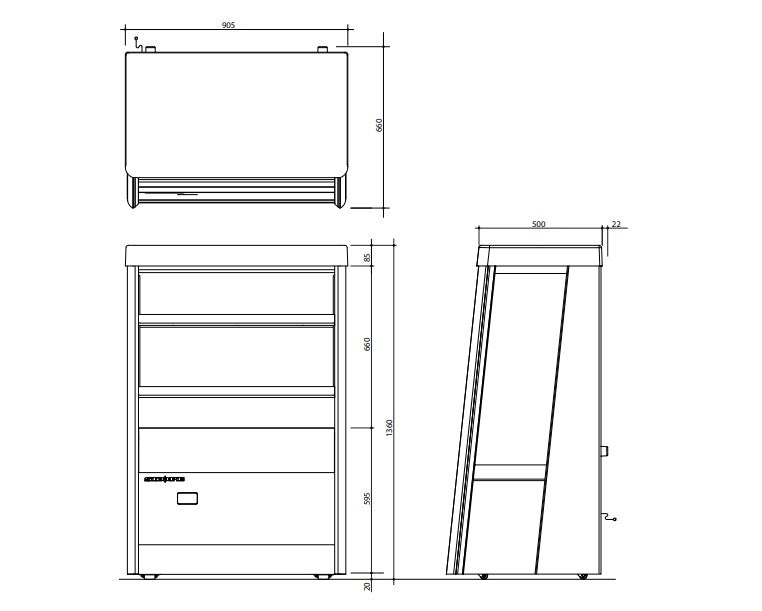 Skope 314L Open Deck Display Fridge OD400N