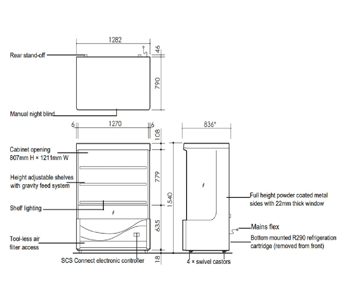 Skope  798L Open Deck Fridge OD720N