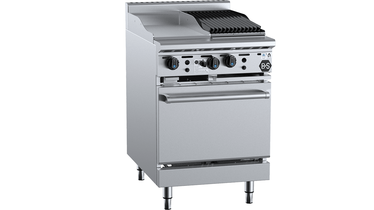B+S Black Oven with 300mm Grill Plate & 300mm Char Broiler LPG