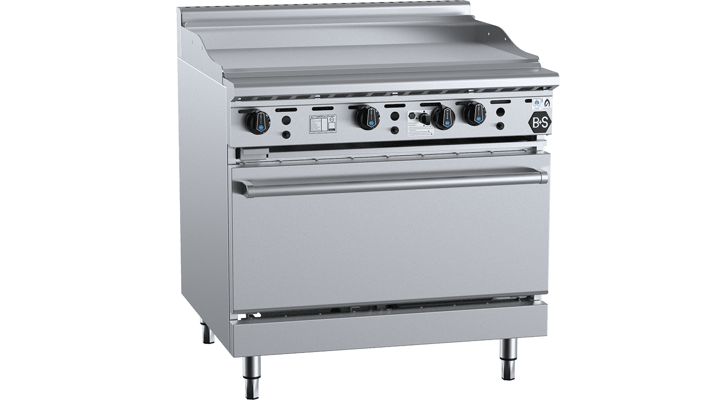 B+S Black Oven with 900mm Grill Plate LPG