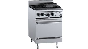 B+S Black Oven with Two Open Burners & 300mm Char Broiler Natural Gas