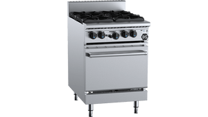 B+S Black Four Burner Oven LPG