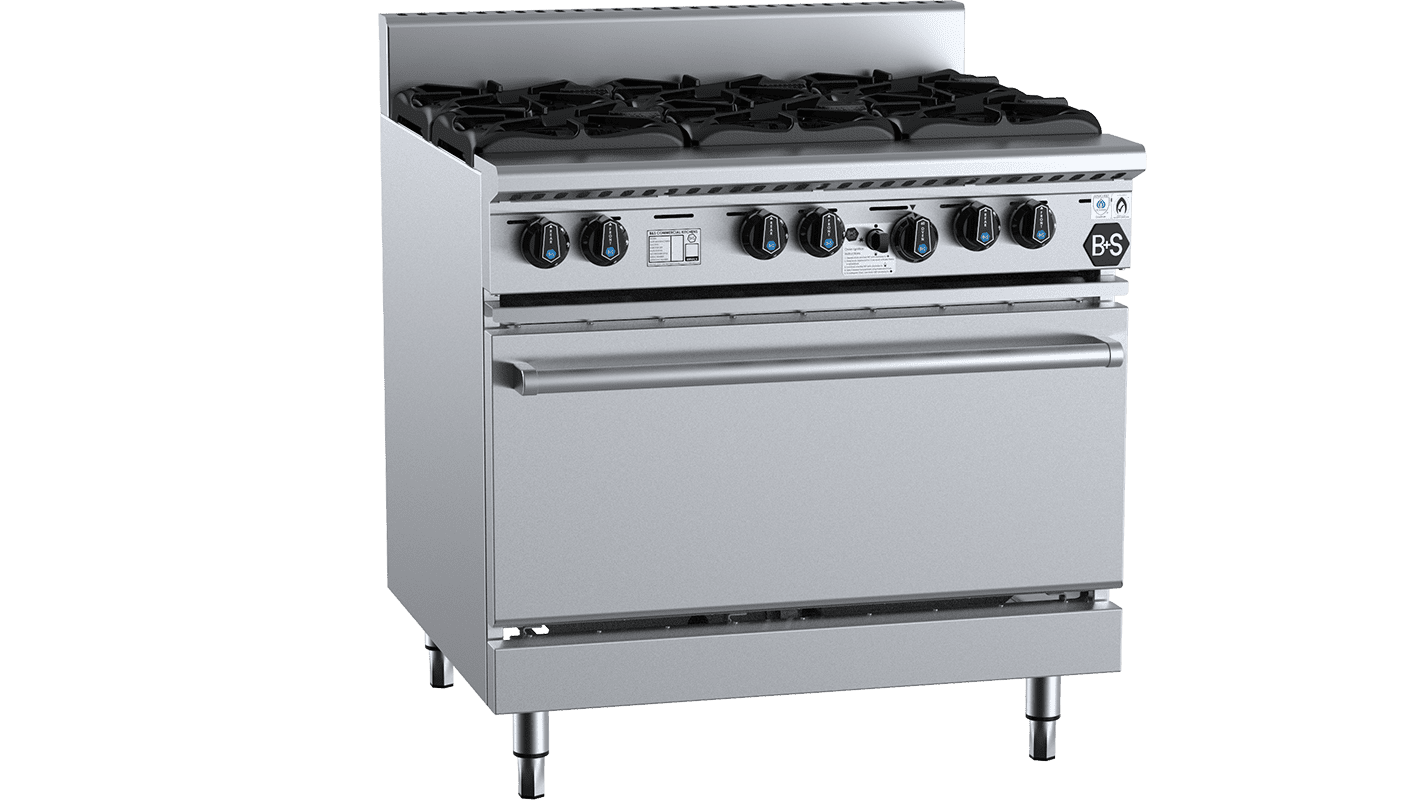 B+S Black Six Burner Oven Natural Gas