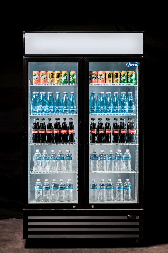 Atosa Double Glass Door Mounted Refrigerator P1000WB-A