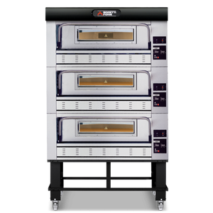 Moretti Forni Gas Triple Deck Oven on Stand 27x 30cm Pizza COMP P110G B/3/S