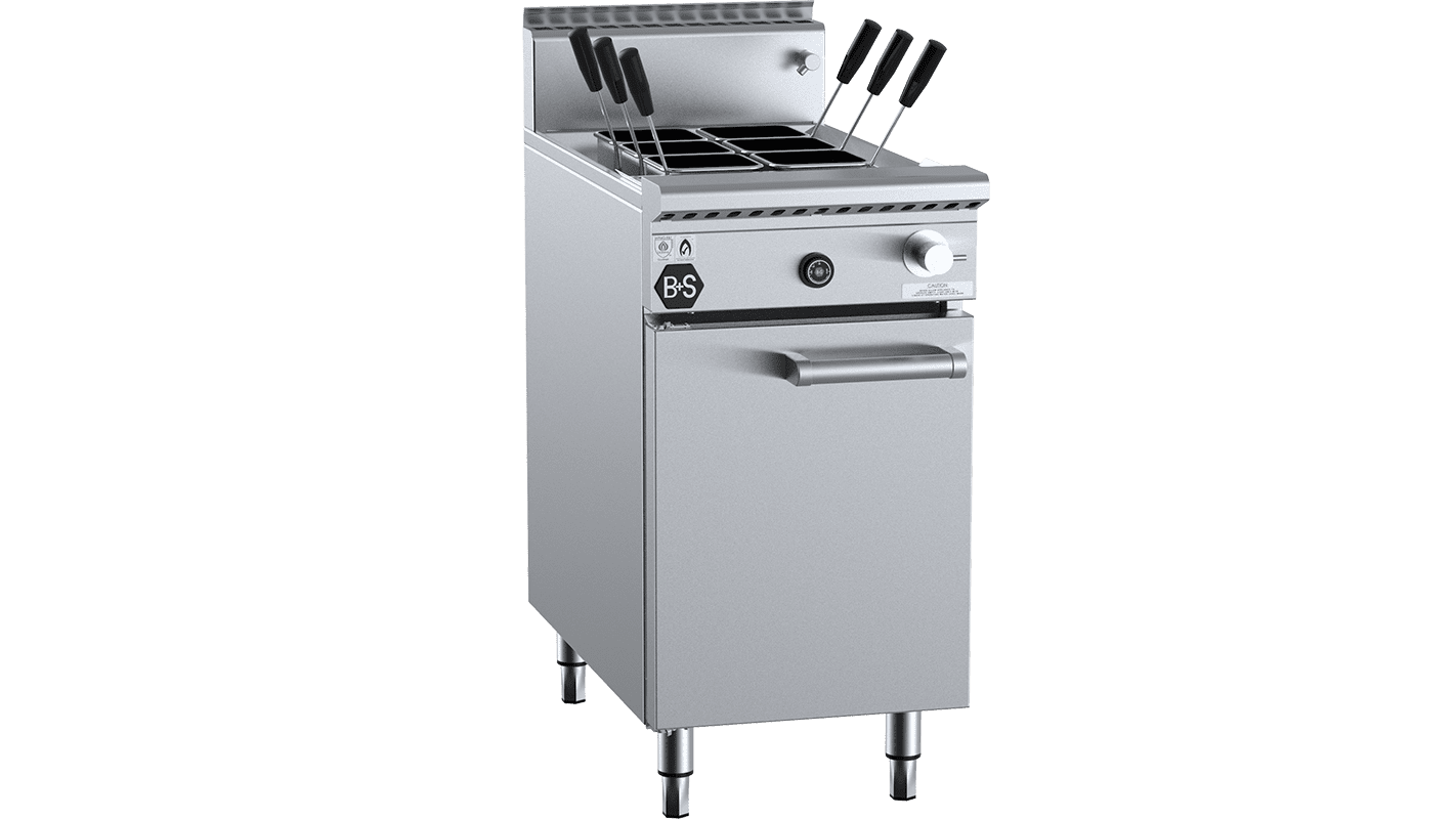 B+S Black Pasta Cooker 6 Baskets Natural Gas