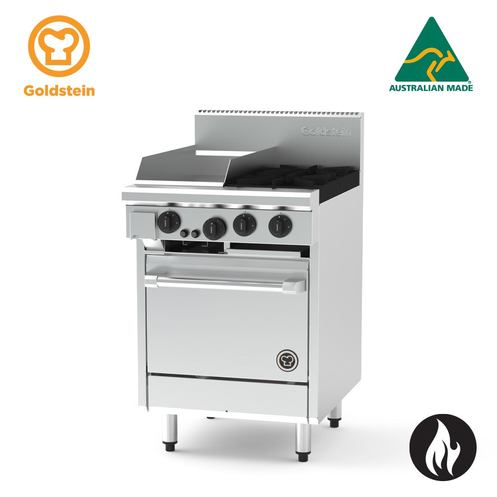 Goldstein Gas 2 Burners, 305 X 520 X 20 mm Griddle, 20'' Gas Static Oven PF12G220-X