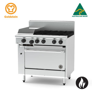 Goldstein Gas 4 Burners, 305 X 520 X 20 mm Griddle, 28'' Gas Static Oven PF12G428-X