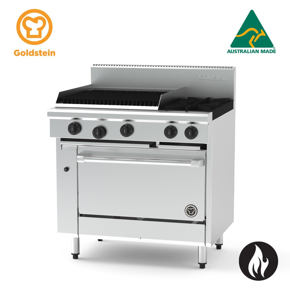 Goldstein Gas 2 Burners, 610 X 510 mm BBQ, 28" Fan Forced Gas Oven PF24Q228FF-X