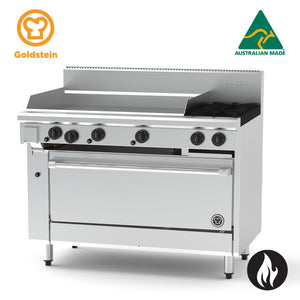 Goldstein Gas 2 Burners, 914 X 520 X 20 mm Griddle, 40'' Static Electric Oven PF36G240E-X
