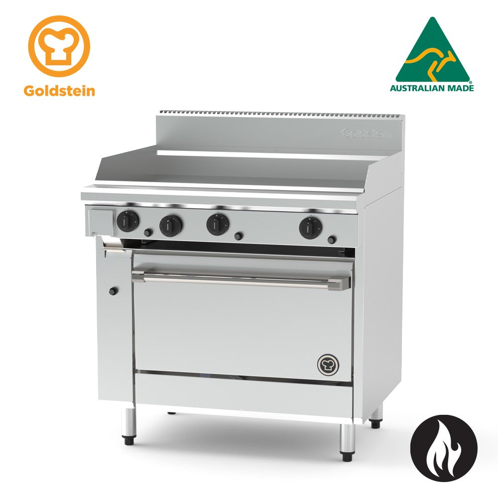 Goldstein Gas Gas Range, 914 X 520 X 20 mm Griddle, 28'' Static Electric Oven PF36G28E-X