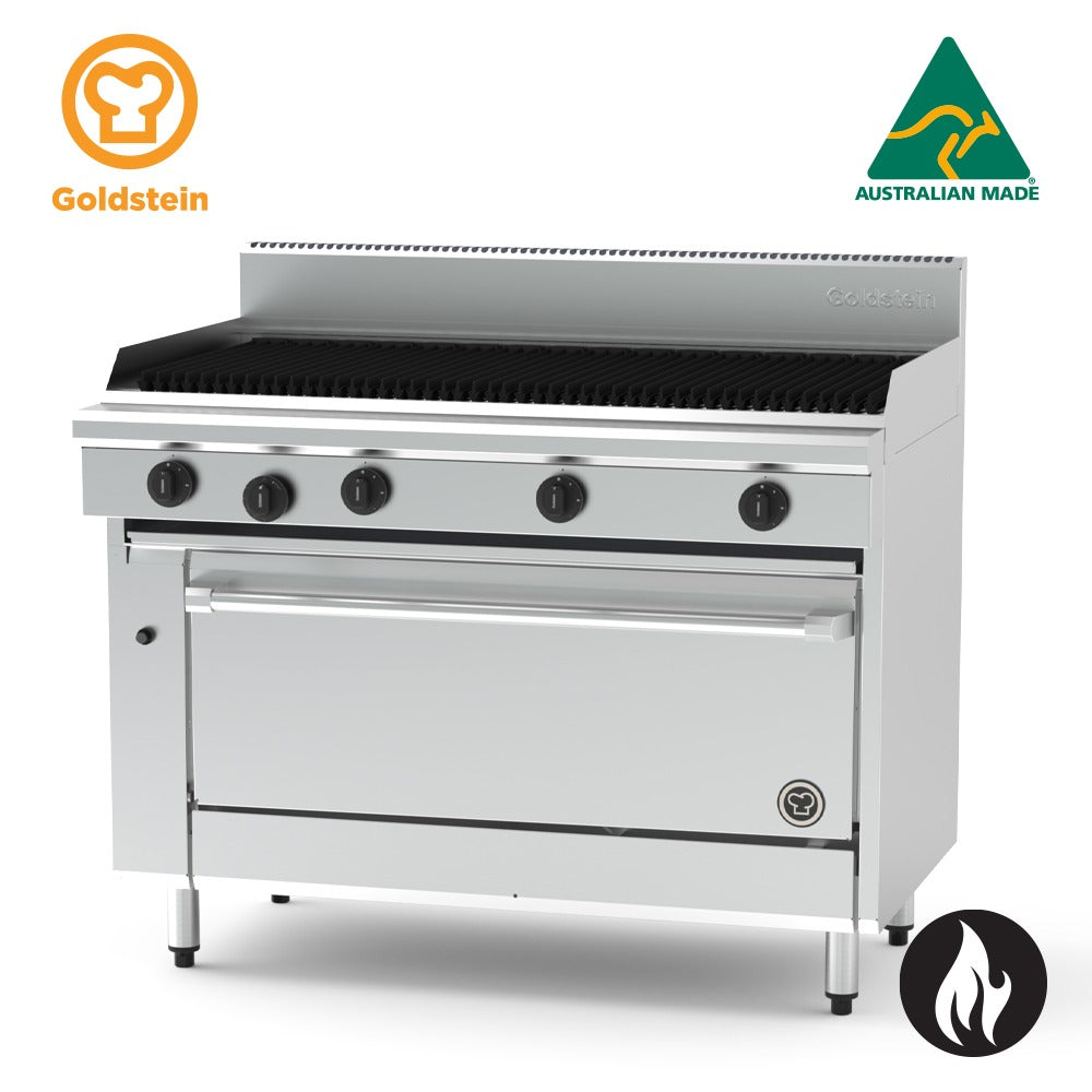 Goldstein Gas Gas Range, 1219 X 510 BBQ, 40'' Fan Forced Electric Oven PF48Q40EFF-X