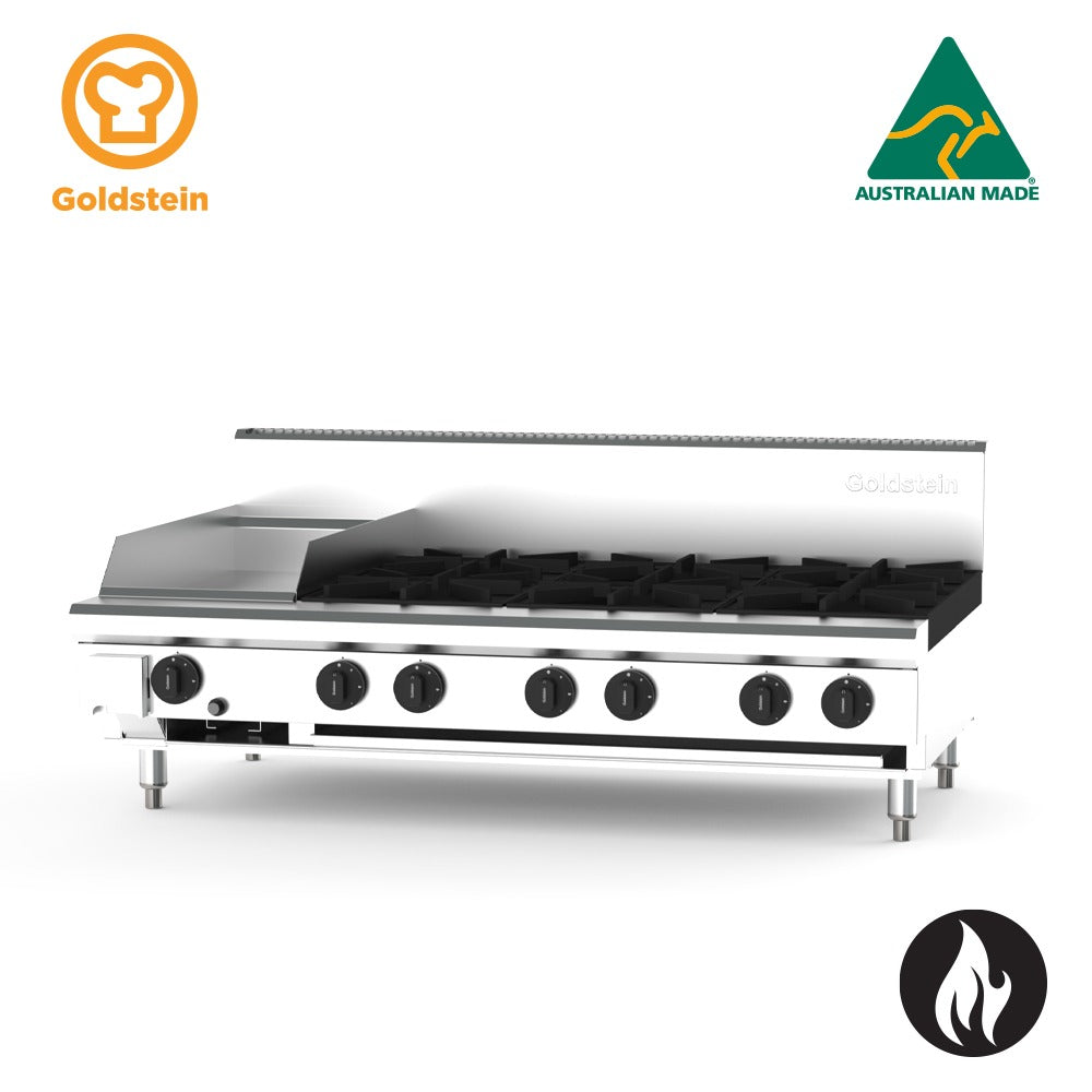Goldstein Gas 6 Burners, 305 X 520 X 20 mm Griddle PFB12G6-X