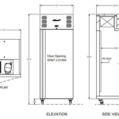 Williams Garnet Bakery - One Door 2/1 Gn Stainless Steel Upright Bakery Retarder
