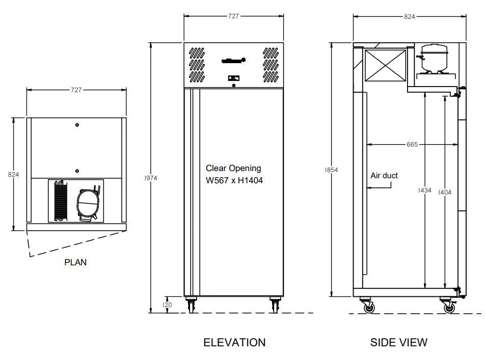 Williams Garnet Bakery - One Door 2/1 Gn Stainless Steel Upright Bakery Retarder