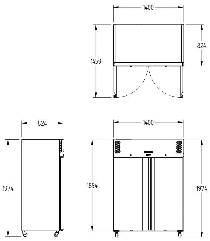 Williams Garnet Bakery - Two Door 2/1 Gn Stainless Steel Upright Bakery Retarder
