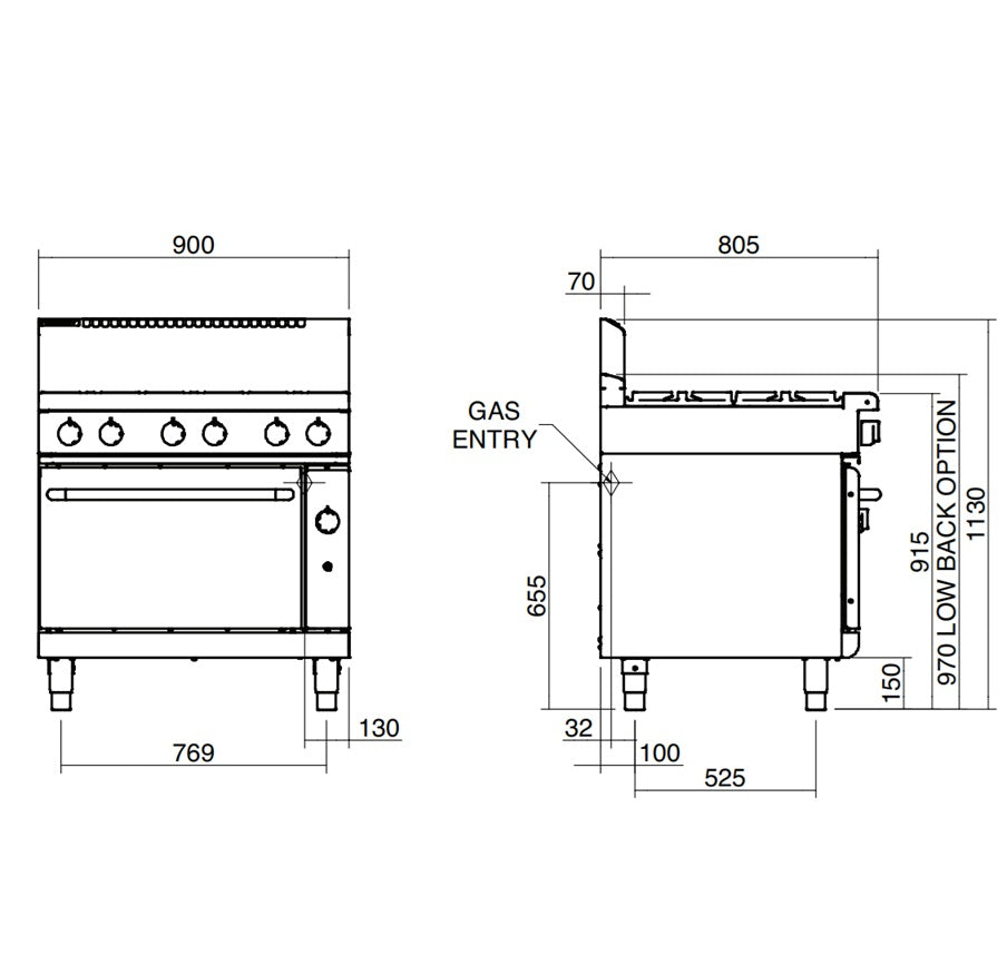 Waldorf 800 Series RN8610G - 900mm Gas Range Gas Static Oven