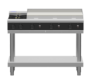 Waldorf Bold RNLB8803G-LS - 1200mm Gas Cooktop Low Back Version - Leg Stand