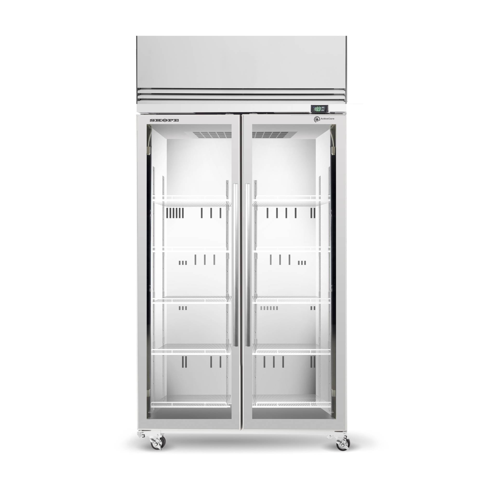 Skope SKFT1000N-A 2 Glass Door Upright Display or Storage Freezer