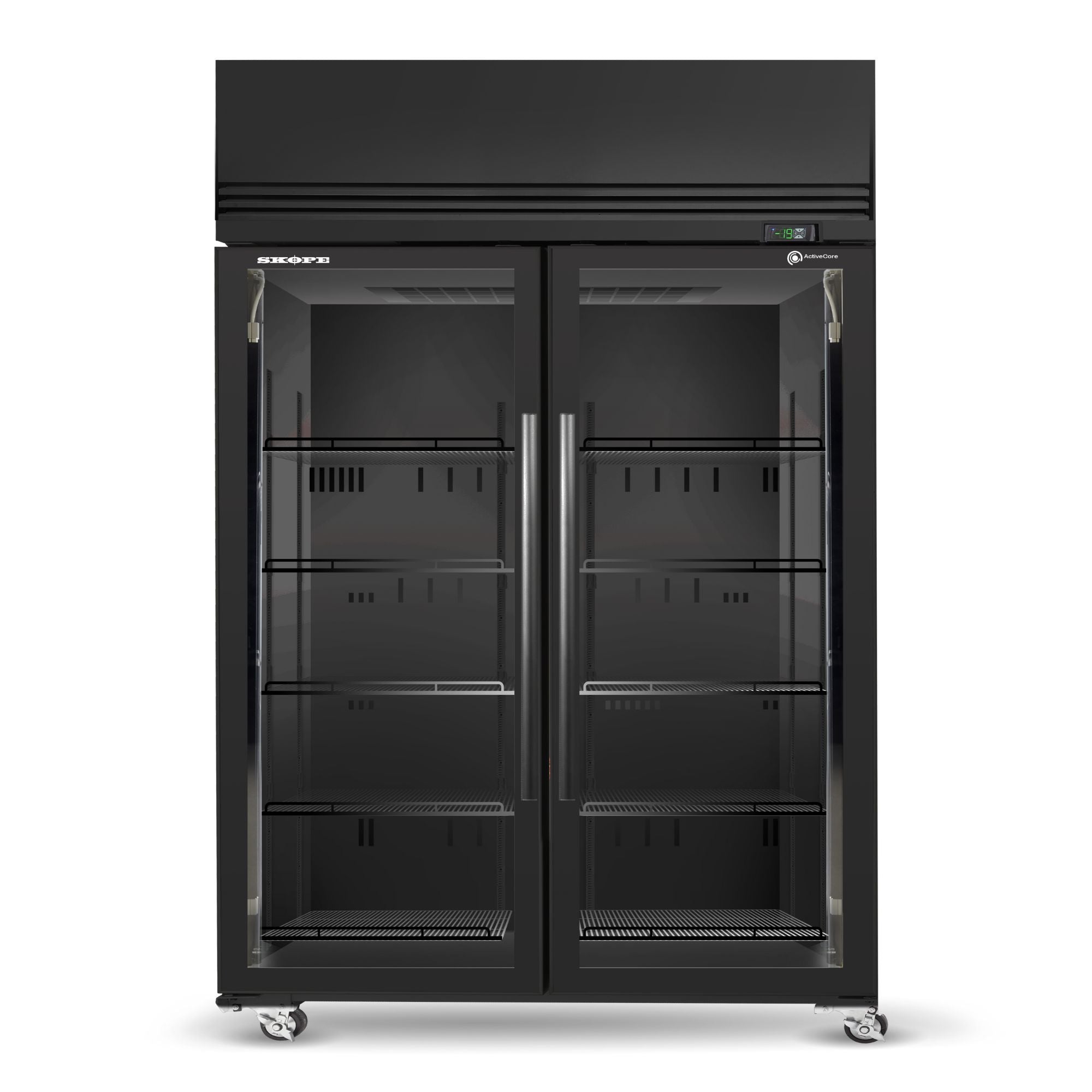 Skope SKFT1300N-A 2 Glass Door Upright Display or Storage Freezer