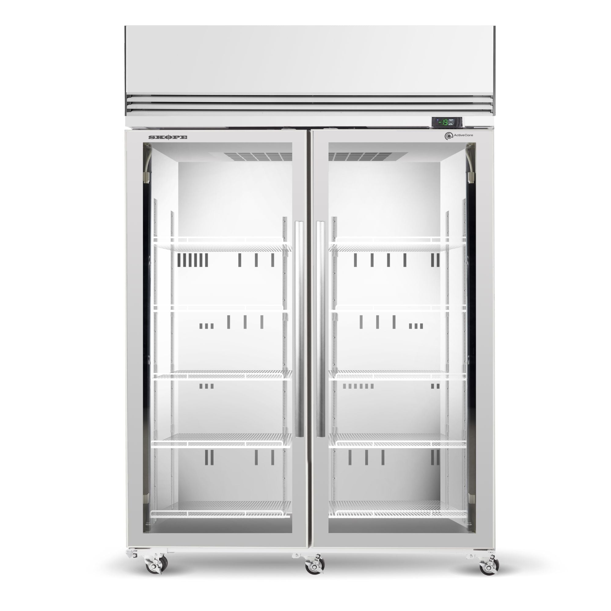 Skope SKFT1300N-A 2 Glass Door Upright Display or Storage Freezer