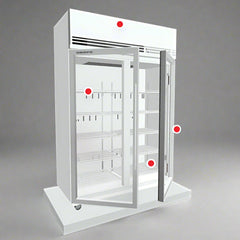Skope SKFT1300N-A 2 Glass Door Upright Display or Storage Freezer