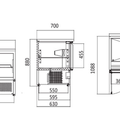 Atosa Three Doors Table Saladette ESL3851