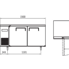 Atosa 1.5m Refrigerator Undercounter