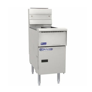 Pitco Gas Fryer Solid State Control, 2 Baskets, 9'' Adjustable Legs, Lid, 11 L/Per Tank Oil Capacity, Split Tank SSH55T SSTC