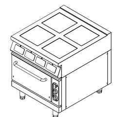 ElectMax induction 4 Burner Cooker with convection oven - IC9-4B