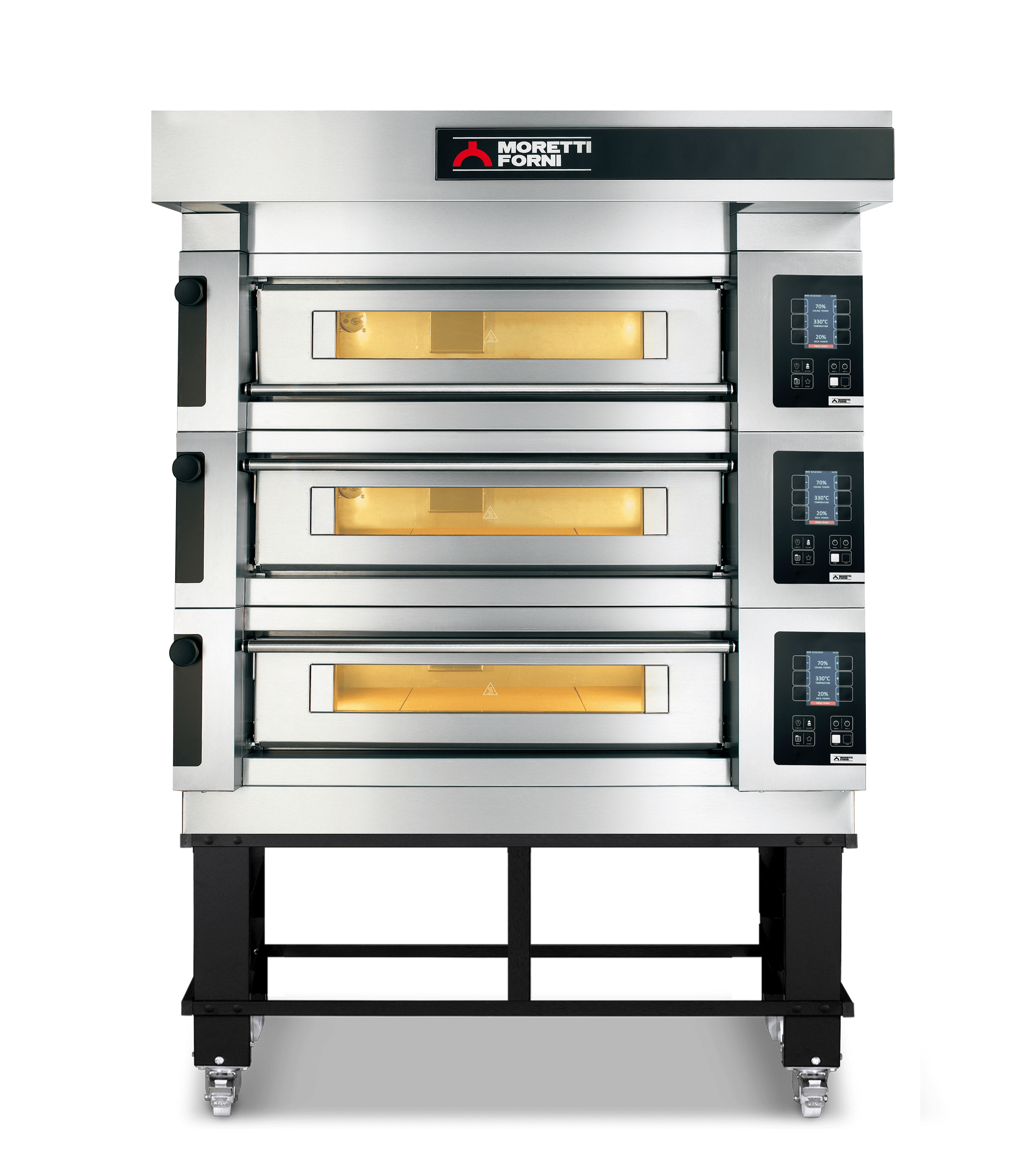 Moretti Forni serieS Triple Deck Baking Oven on Stand 6 x 35cm Pizza COMP S50E/3/S