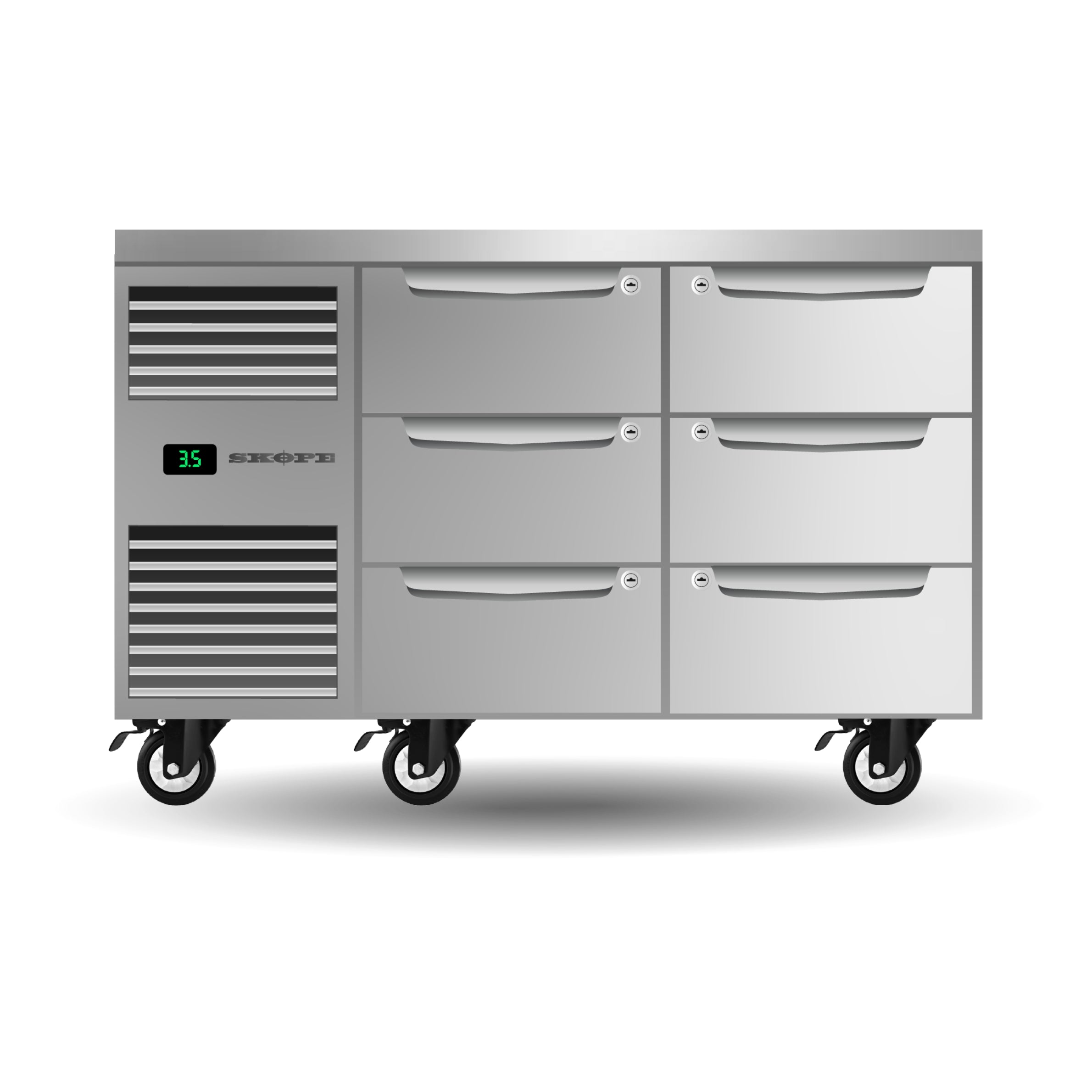 Skope ProSpec Six Drawer Two Bay Underbench GN 1/1 Fridge