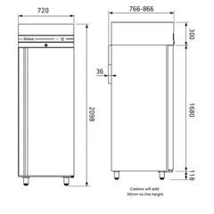 Inomak Single Door Slim Line Freezer UFI2170SL