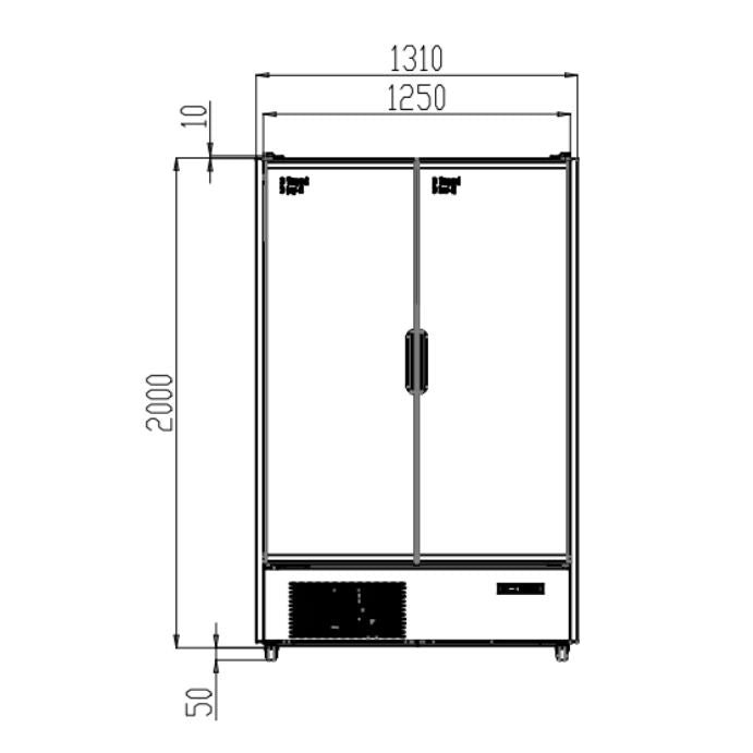 Saltas Multideck Fridge 2 Door Supermarket Display MDS1250