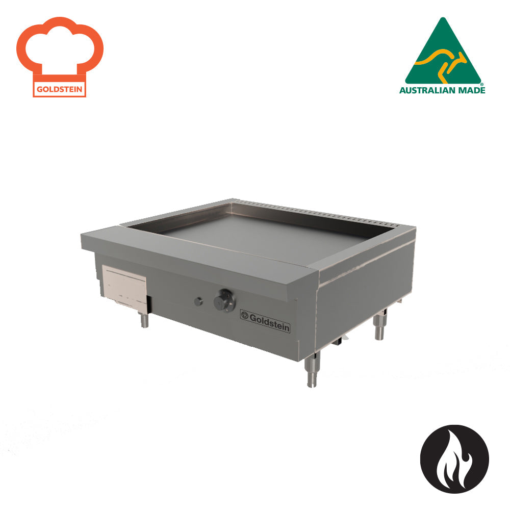 Goldstein Gas One Heavy Cast Iron Ring Burner, Center Heat With Smooth Mild Steel Plate Size 665 X 420 X 20 mm TK30