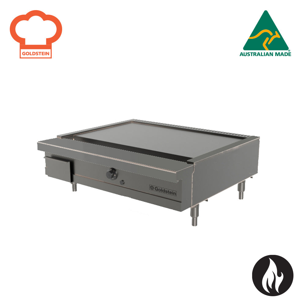 Goldstein Gas One Heavy Cast Iron Ring Burner, Center Heat With Smooth Mild Steel Plate Size 837 X 524 X 20 mm TK36