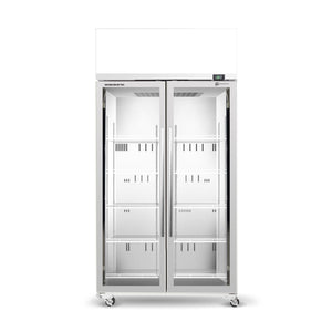 Skope TME1000N-AC 2 Glass Door Display or Storage Fridge, Lit Sign