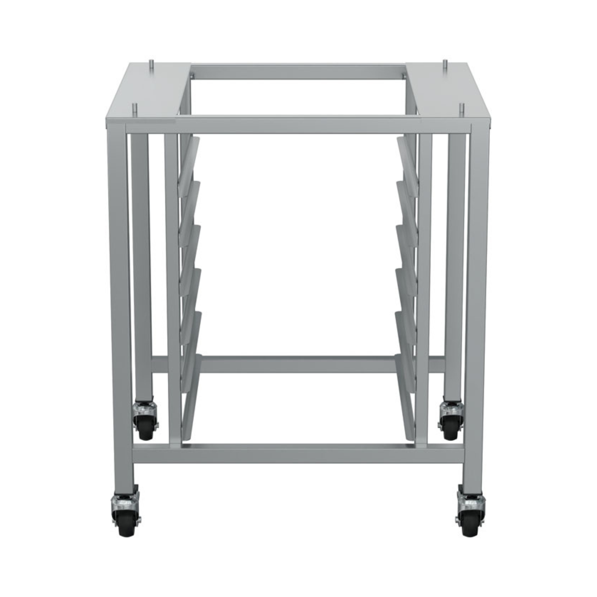 Metal rolling cart on a white background