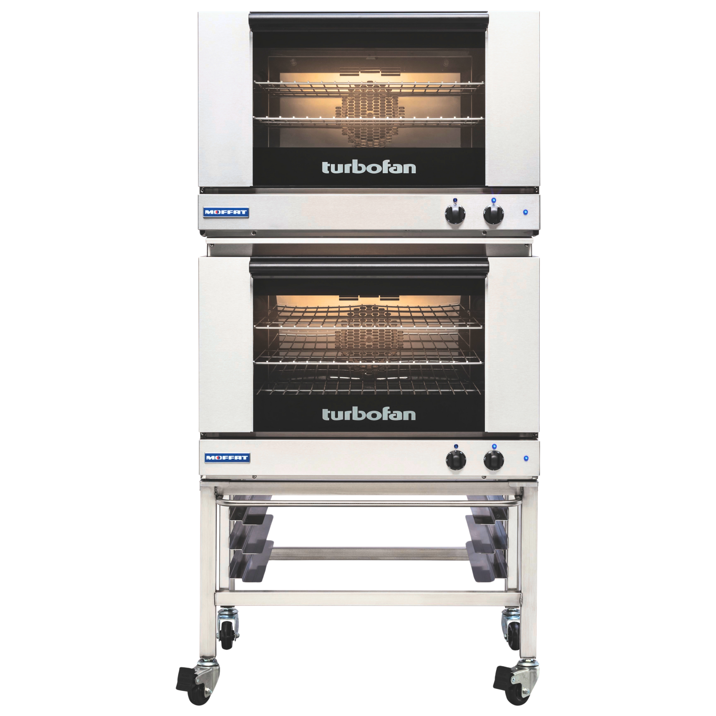 Turbofan E27M3/2 - Full Size Tray Manual Electric Convection Ovens Double Stacked