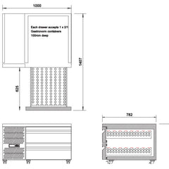Williams Under Broiler Counter - Two Drawer Self Contained Lowline Refigerator