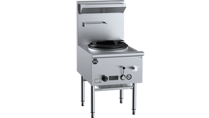 B+S Black Single Hole Deluxe Waterless Wok Table Natural Gas