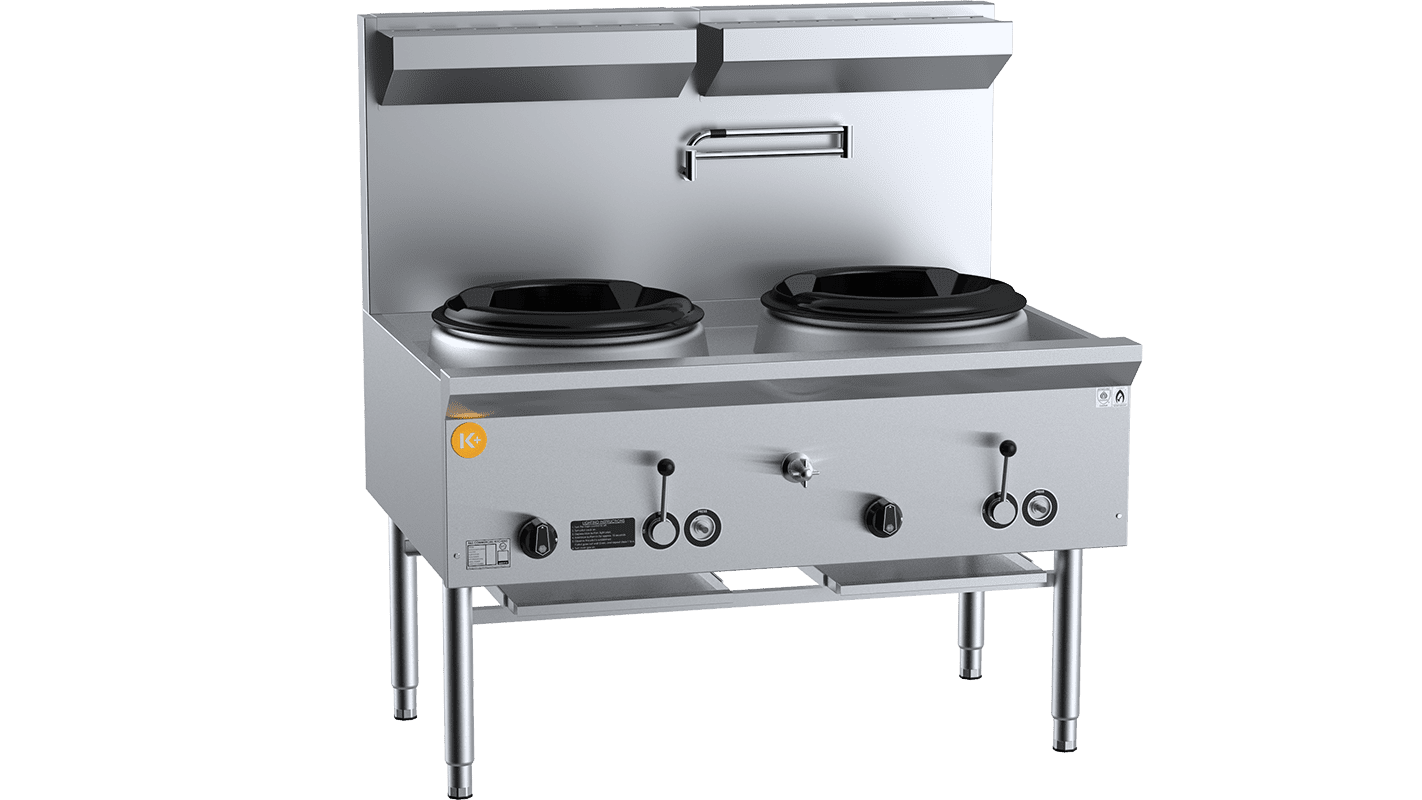 K+ Twin Hole Two Waterless Wok Burner Table LPG