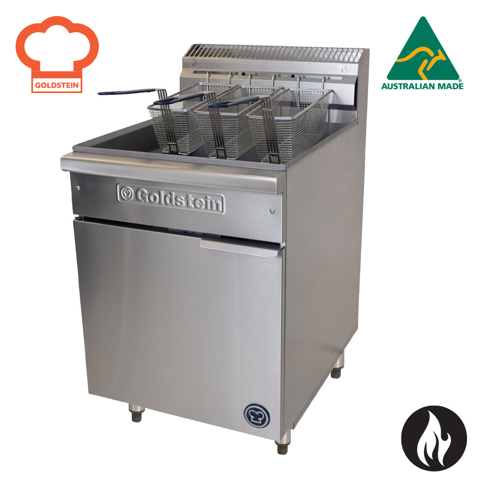 Goldstein Gas Single V Pan, Pan Size 568 X 353 X 300 mm, 3 Baskets Per Pan, 36 Ltr. Capacity VFG24L