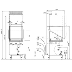 Washmaster Passthrough Commercial Dishwasher with Heat Recovery WM50HR