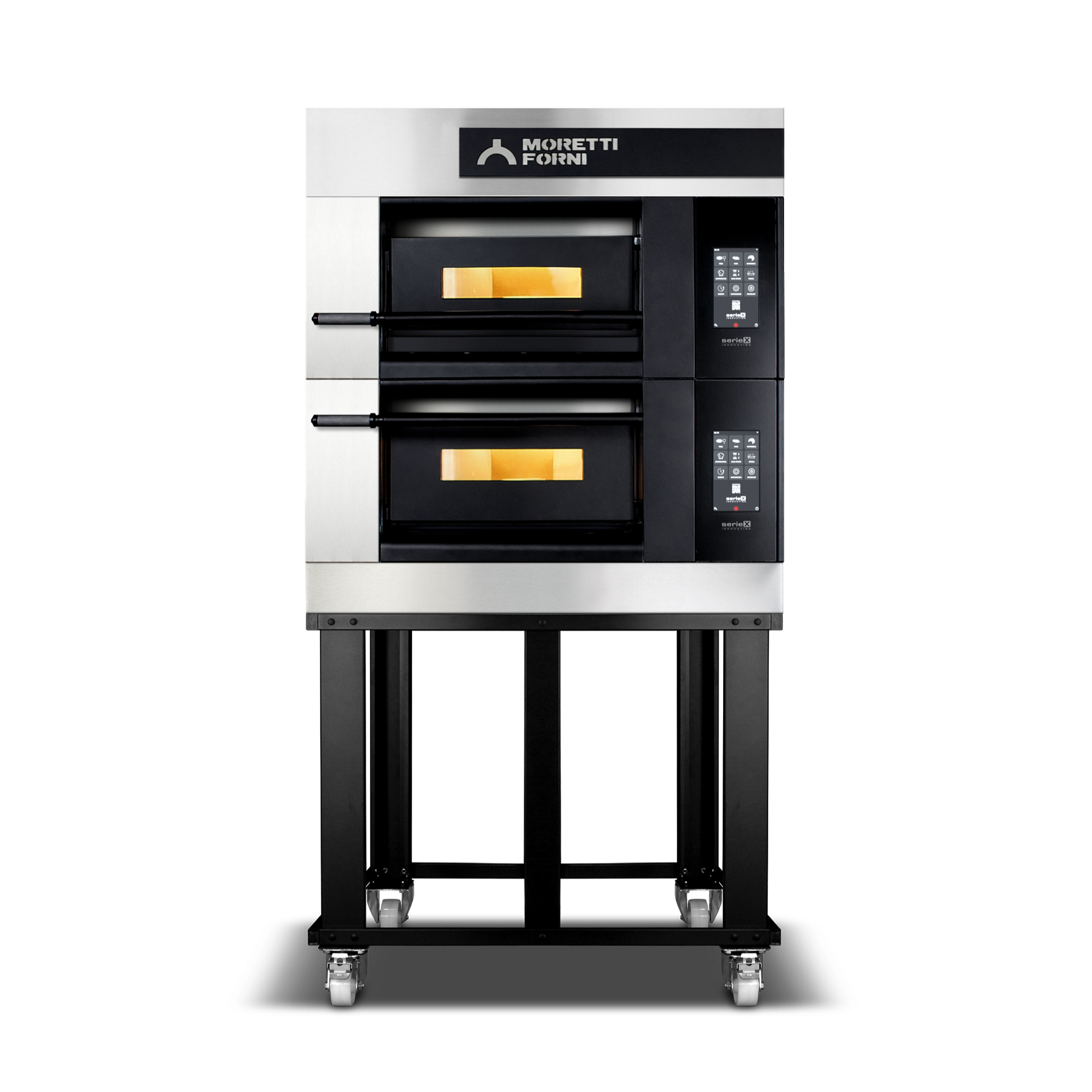 Moretti Forni serieX Double Deck Oven on Stand 4 x 35cm Pizza COMP X50E/2/S