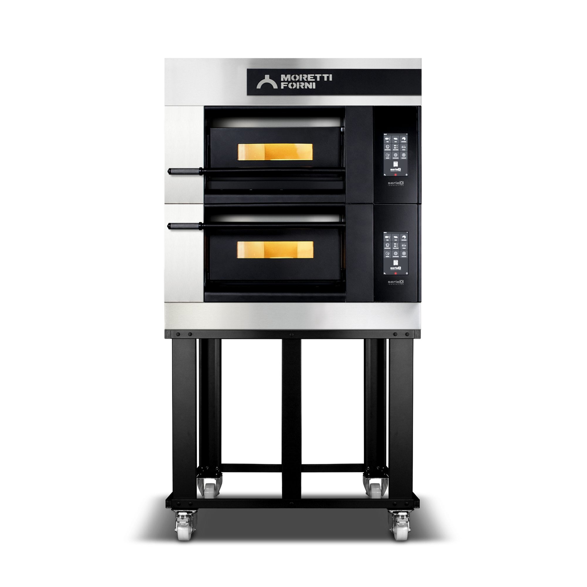 Moretti Forni serieX Double Deck Oven on Stand 4 x 35cm Pizza COMP X50E/2/S