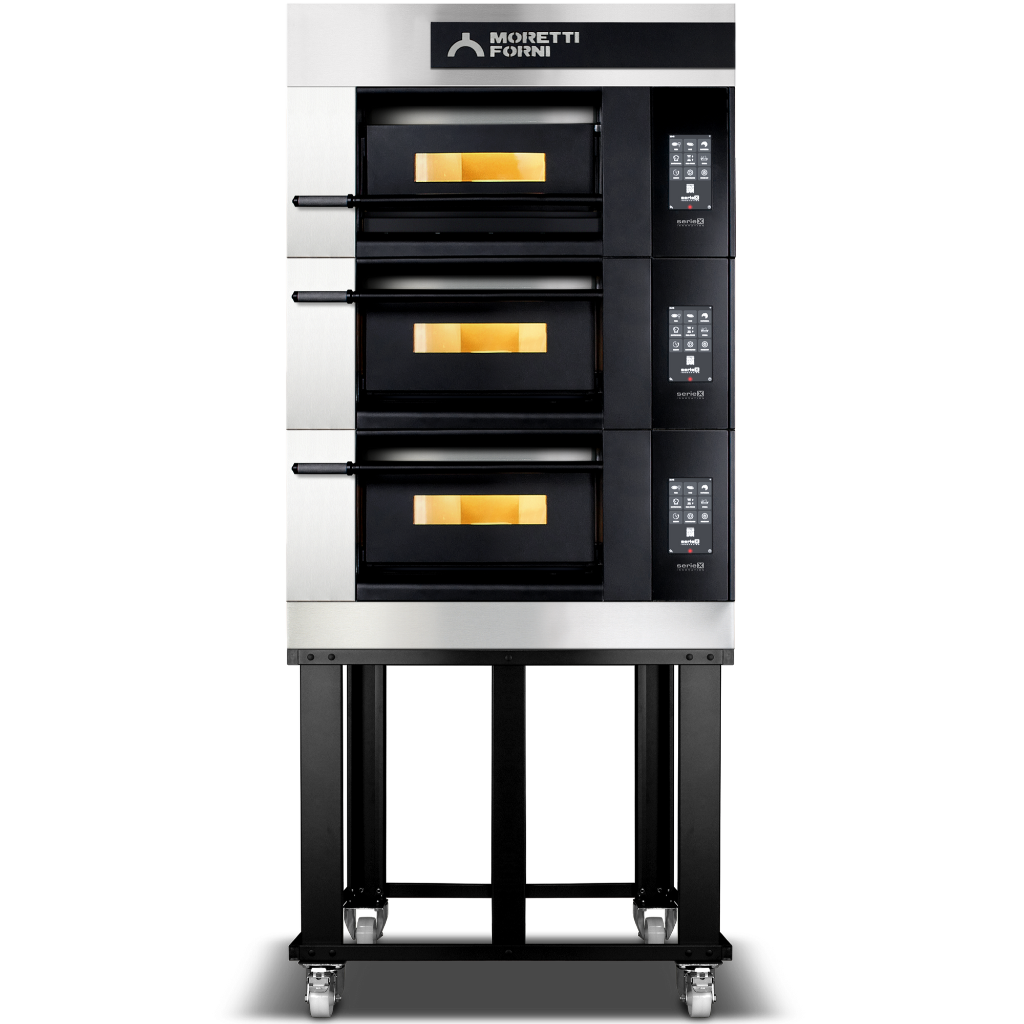 Moretti Forni serieX Triple Deck Oven on Stand 6 x 35cmPizza COMP X50E/3/S
