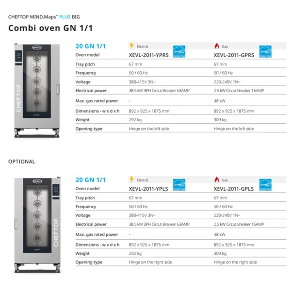 Unox Cheftop Mind.Maps PLUS Big 20 Tray Combi Oven GN 2/1