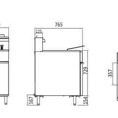 CookRite Freestanding 4 Tubes Gas Deep Fryer NG ATFS-50-NG